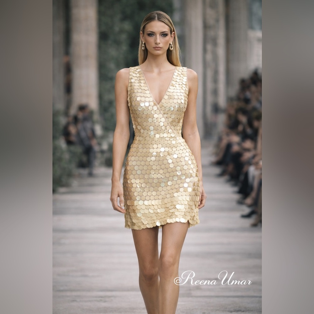 NWT BCBGMAXAZRIA “Kenzie” Soft Yellow Sequin Mini Dress – Size 0